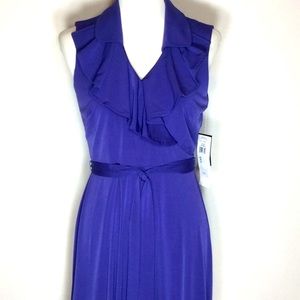 Flowy Sleeveless Dress with Ruffled Neckline